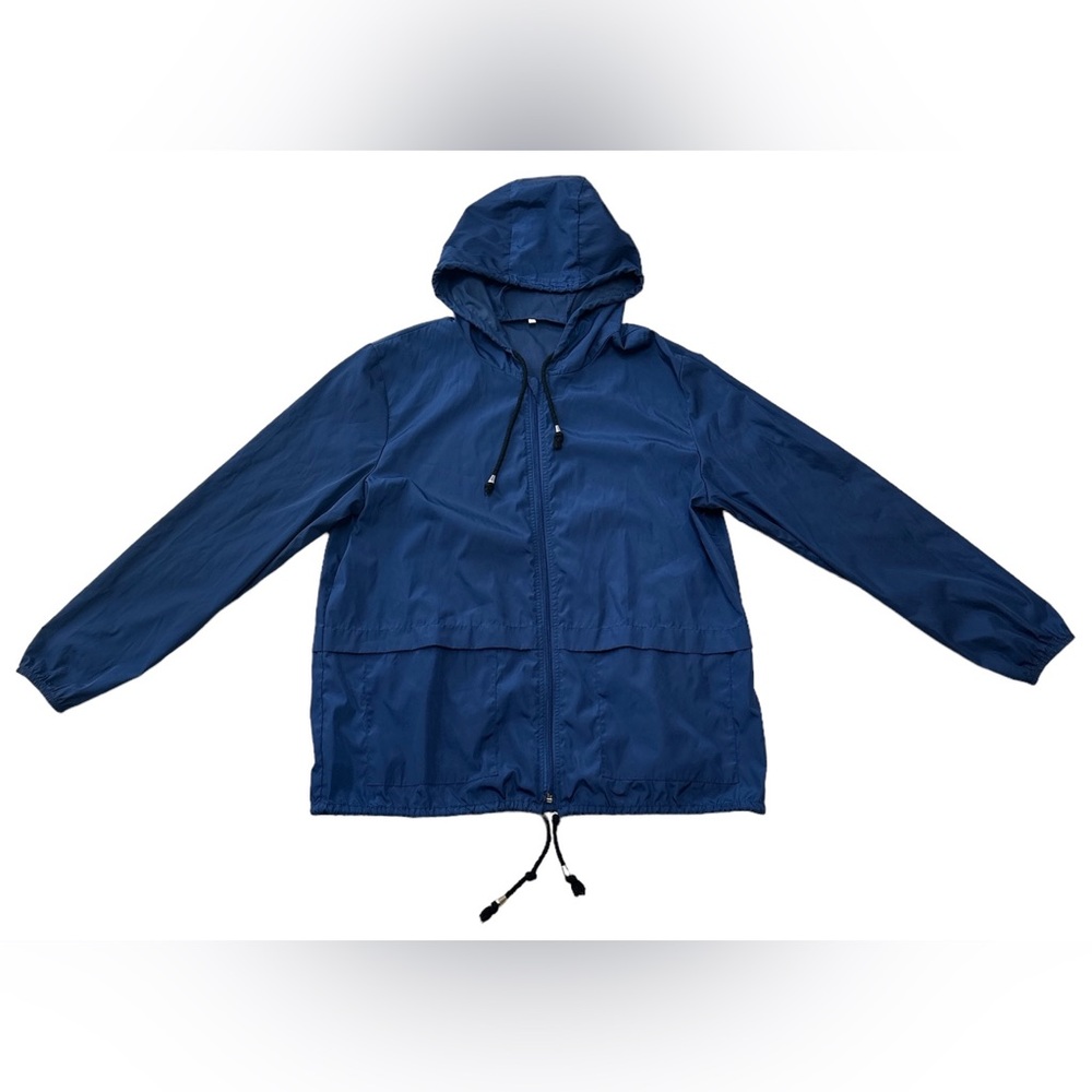 Unbranded Men’s Windbreaker Blue Activewear Rain Jacket Unisex Size Large